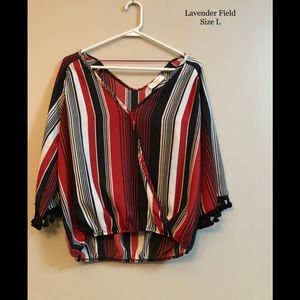 Lavender Field orange and black top size L